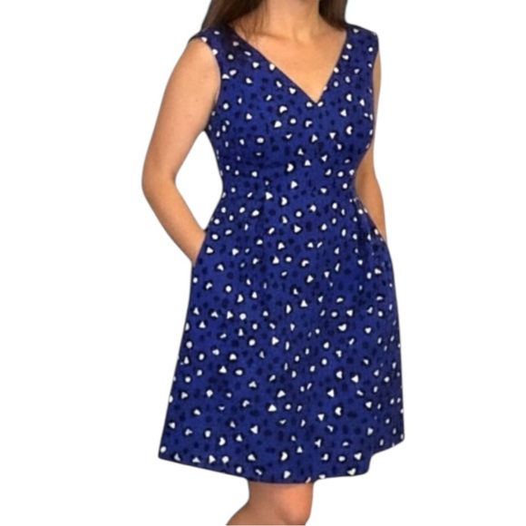 NWT Kate Spade Blue Modern Cheetah Print Fit & Flare Dress - Size 4 Knee-Length - Picture 3 of 14